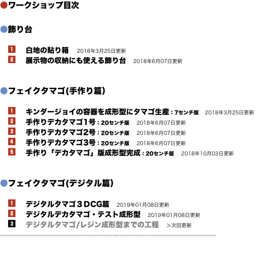 ●ワークショップ目次  ●飾り台  　1　白地の貼り箱　2018年3月25日更新 　2　