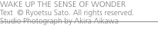 WAKE UP THE SENSE OF WONDER Text  © Ryoetsu Sato. All rights re