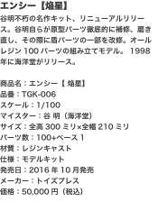 エンシー【焔星】 谷明不朽の名作キット、リニューアルリリース。谷明自らが原型パーツ徹底的に補修、磨き直し、その際に盾パーツの一